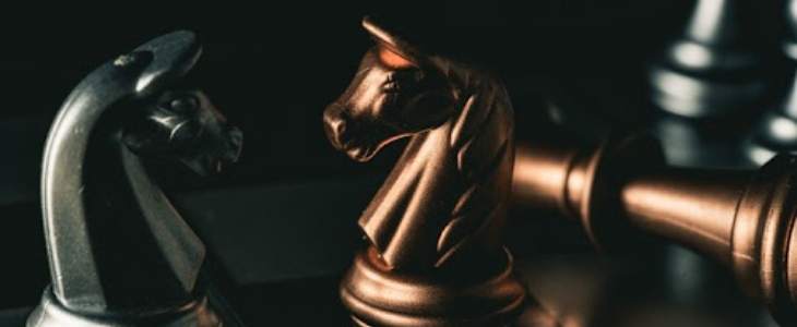 image of two knights chess pieces facing each other